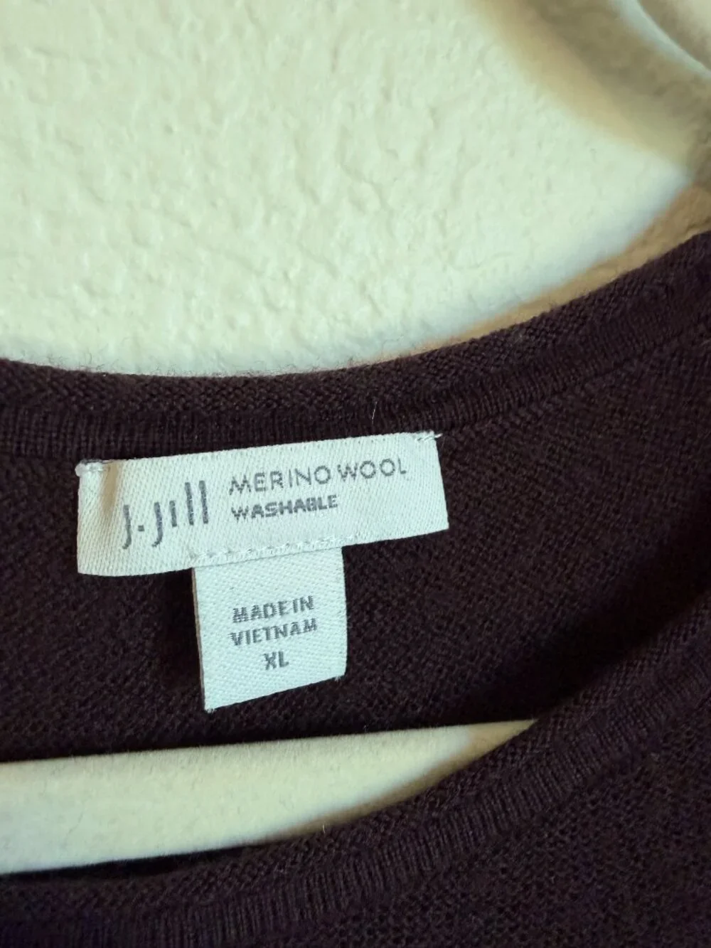 J. Jill 100% Merino Wool Washable Tunic Sweater XL Maroon Long Sleeve
